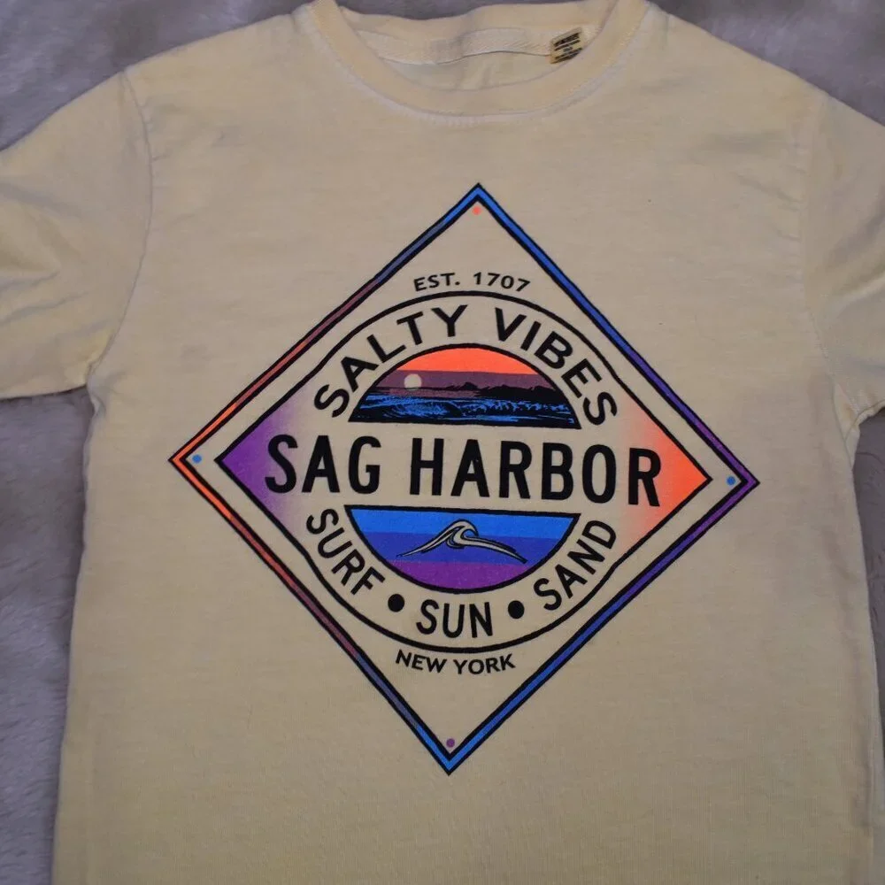 Kids Yellow Sag Harbor Short Sleeve Cotton T Shirt Size XS
